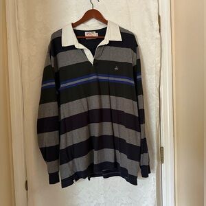 Brooks Brothers Striped Polo Shirt - Black, Gray, Blue